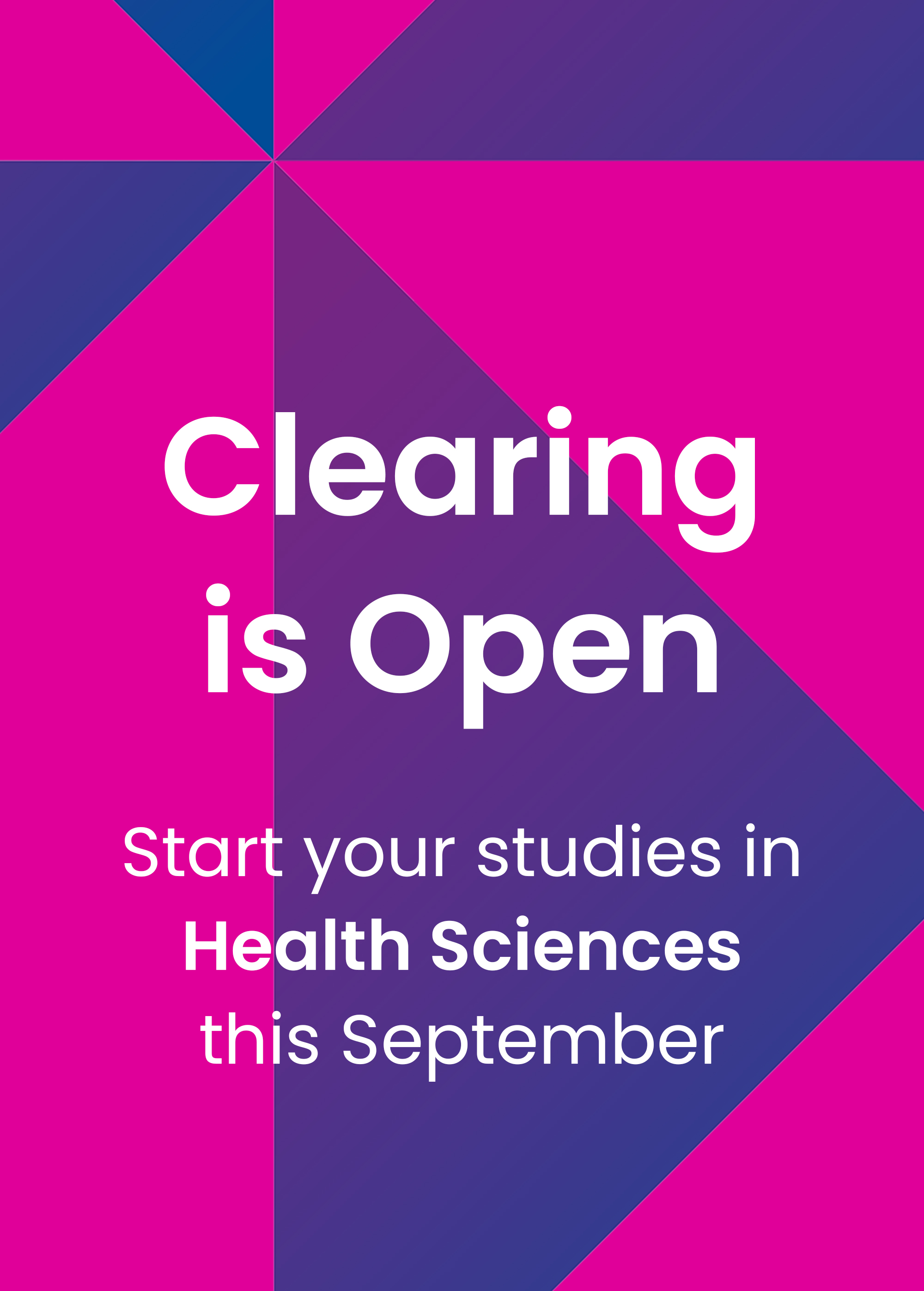 Clearing 2024 is now Open. Start your studies in Health Sciences this September